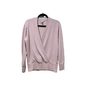 Athleta Womens Purana Wrap V Neck Sweater Size XS Pink Soft Travel Casual Tencel